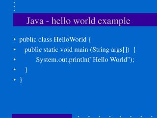 Java - hello world example