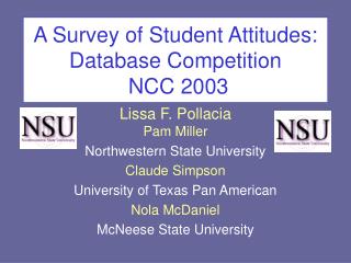 A Survey of Student Attitudes: Database Competition NCC 2003