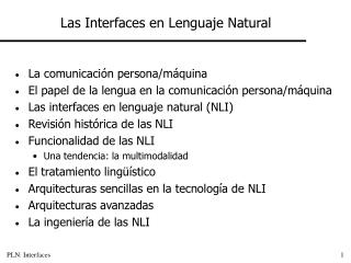 Las Interfaces en Lenguaje Natural