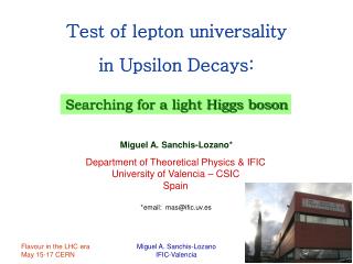 Test of lepton universality in Upsilon Decays: