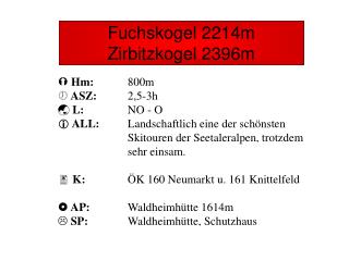 Fuchskogel 2214m Zirbitzkogel 2396m