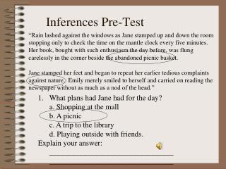 Inferences Pre-Test