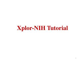 Xplor -NIH Tutorial
