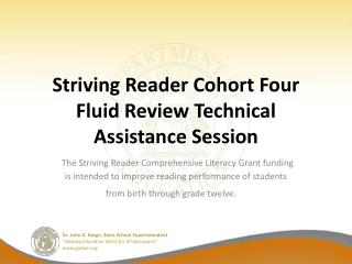 Striving Reader Cohort Four Fluid Review Technical Assistance Session