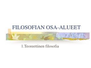 FILOSOFIAN OSA-ALUEET