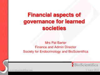 Financial aspects of governance for learned societies