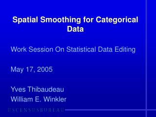 Spatial Smoothing for Categorical Data