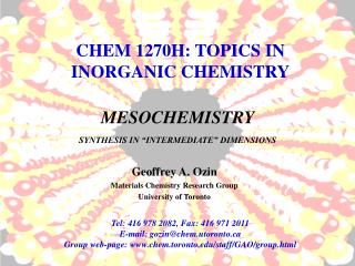 MESOCHEMISTRY SYNTHESIS IN “INTERMEDIATE” DIMENSIONS