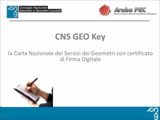 CNS GEO Key la Carta Nazionale dei Servizi dei Geometri con certificato di Firma Digitale