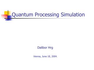 Quantum Processing Simulation