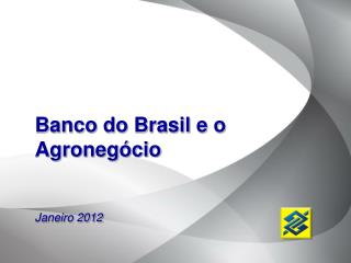 Banco do Brasil e o Agronegócio Janeiro 2012