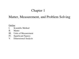 Matter, Measurement, and Problem Solving