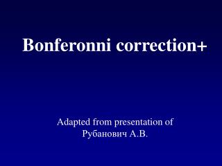 Bonferonni correction+