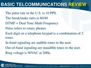 BASIC TELCOMMUNICATIONS REVIEW