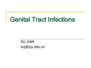 Genital Tract Infections