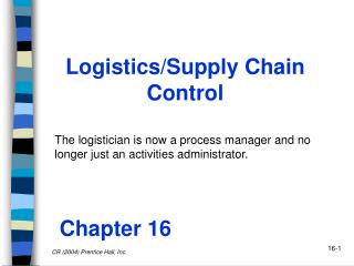Logistics/Supply Chain Control