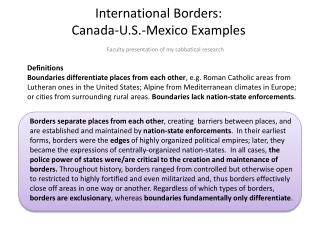 International Borders: Canada-U.S.-Mexico Examples