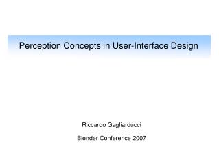 Perception Concepts in User-Interface Design
