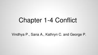 Chapter 1-4 Conflict