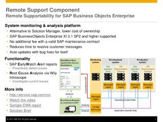 Remote Support Component Remote Supportability for SAP Business Objects Enterprise