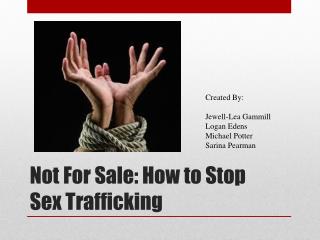 Not For Sale: How to Stop Sex Trafficking