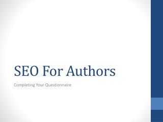 SEO For Authors