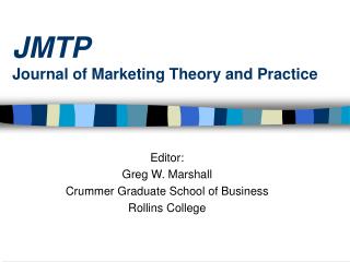 JMTP Journal of Marketing Theory and Practice