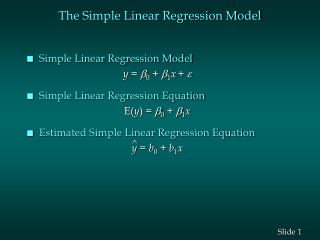 The Simple Linear Regression Model