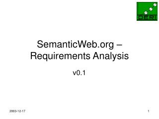 SemanticWeb – Requirements Analysis