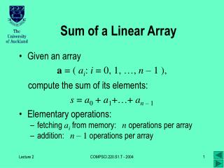 Sum of a Linear Array