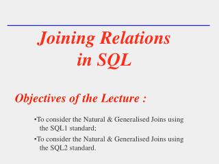 Joining Relations in SQL