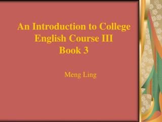 An Introduction to College English Course III Book 3