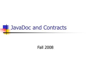 JavaDoc and Contracts