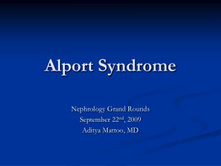 Alport Syndrome