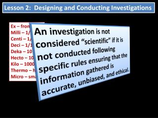 Lesson 2: Designing and Conducting Investigations