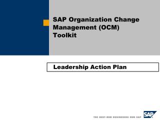 SAP Organization Change Management (OCM) Toolkit