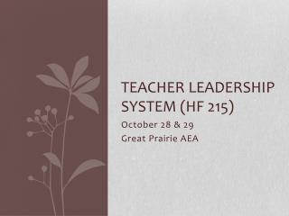 Teacher Leadership System (HF 215)