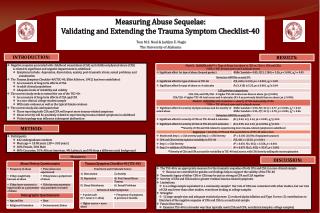 Measuring Abuse Sequelae: Validating and Extending the Trauma Symptom Checklist-40