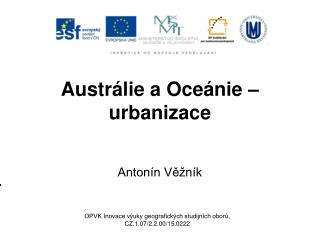 Austrálie a Oceánie – urbanizace