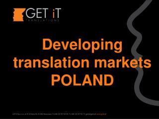 Developing translation markets POLAND