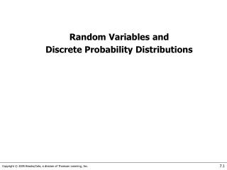 Random Variables and Discrete Probability Distributions