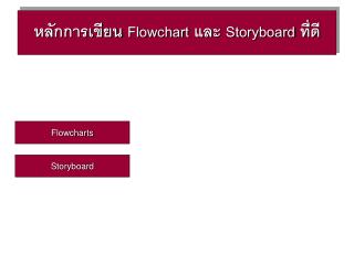 หลักการเขียน Flowchart และ Storyboard ที่ดี