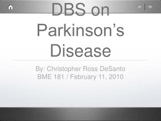 DBS on Parkinson’s Disease