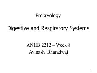Embryology Digestive and Respiratory Systems