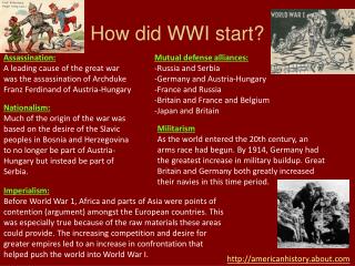 How did WWI start?