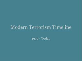 Modern Terrorism Timeline