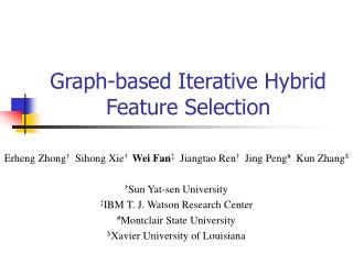 Graph-based Iterative Hybrid Feature Selection