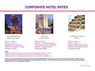 CORPORATE HOTEL RATES