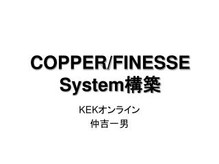 COPPER/FINESSE System 構築