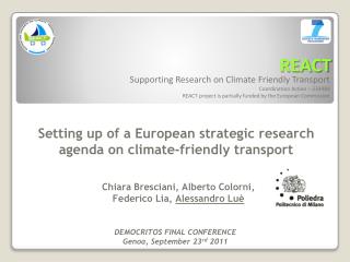 Supporting Research on Climate Friendly Transport Coordination Action – 233984